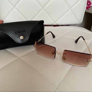 Rimless retro sunglasses shades